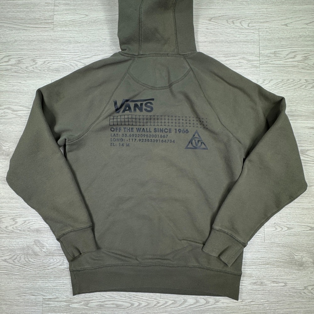 Vans Men's Hoodie Versa Graphic Pullover Green Small Skateboard Streetwear - Picture 2 of 7